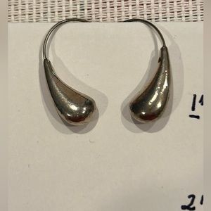 Solid Silver Colored Teardrop Earrings